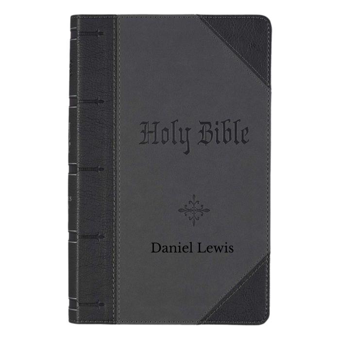 Custom KJV Black Study Size Personalized Holy Bible Giant Print