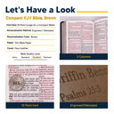  Custom KJV Brown Compact Size Personalized Holy Bible Large Print 