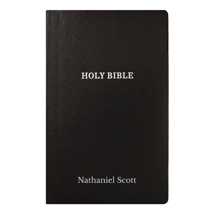 Custom KJV Black Standard Size Personalized Holy Bible Small Print