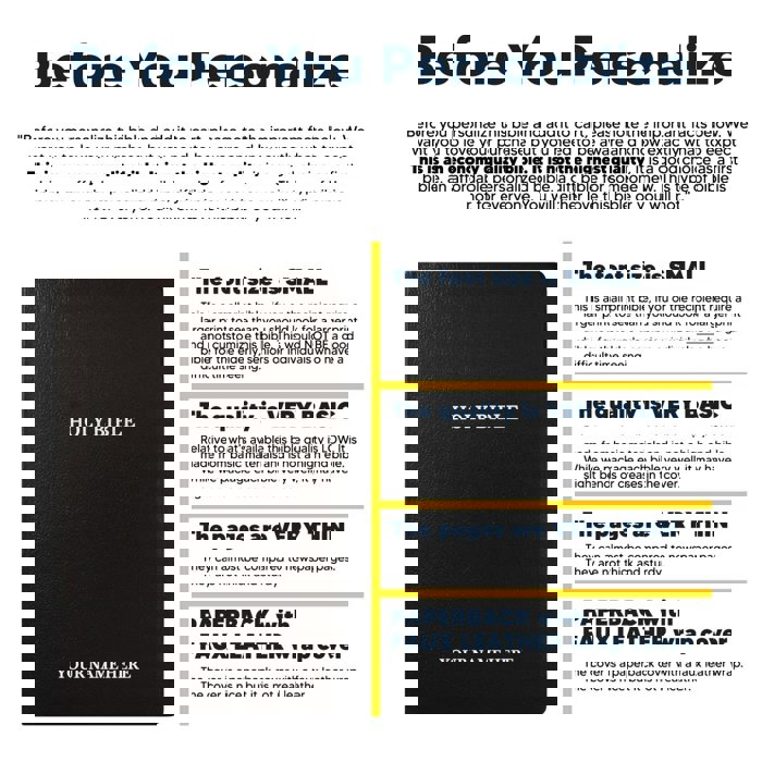 Custom KJV Black Standard Size Personalized Holy Bible Small Print