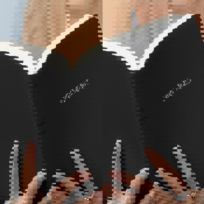 Custom KJV Black Standard Size Personalized Holy Bible Small Print