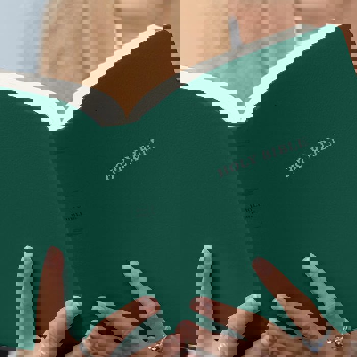 Custom KJV Green Standard Size Personalized Holy Bible Small Print
