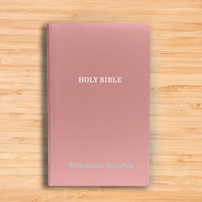 Custom KJV Pink Standard Size Personalized Holy Bible Small Print
