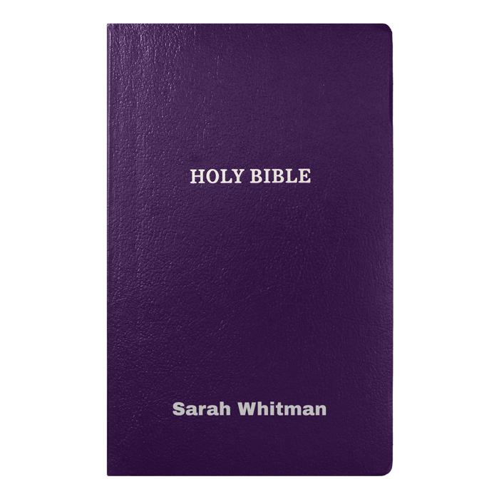 Custom KJV Purple Standard Size Personalized Holy Bible Small Print