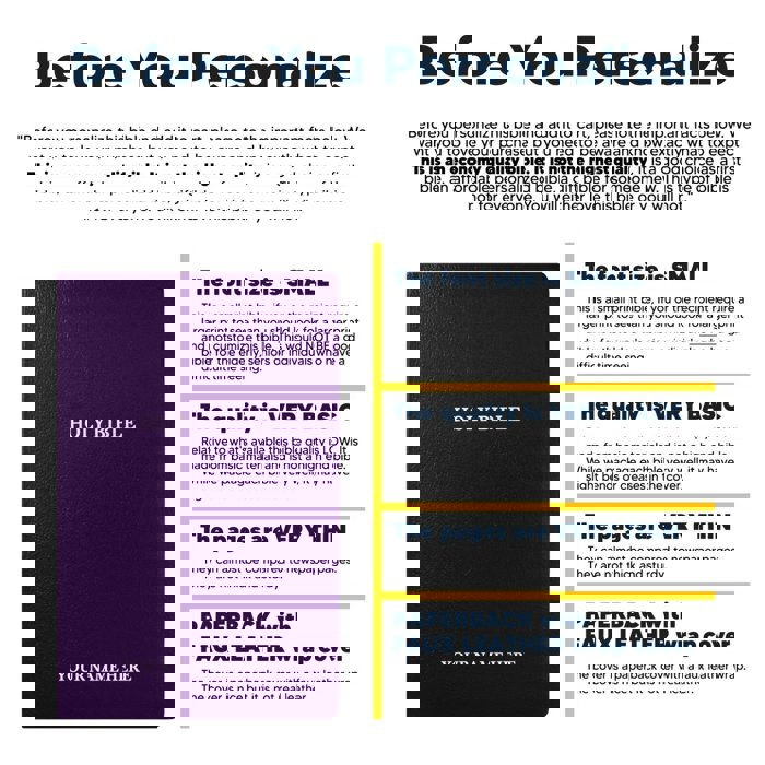 Custom KJV Purple Standard Size Personalized Holy Bible Small Print