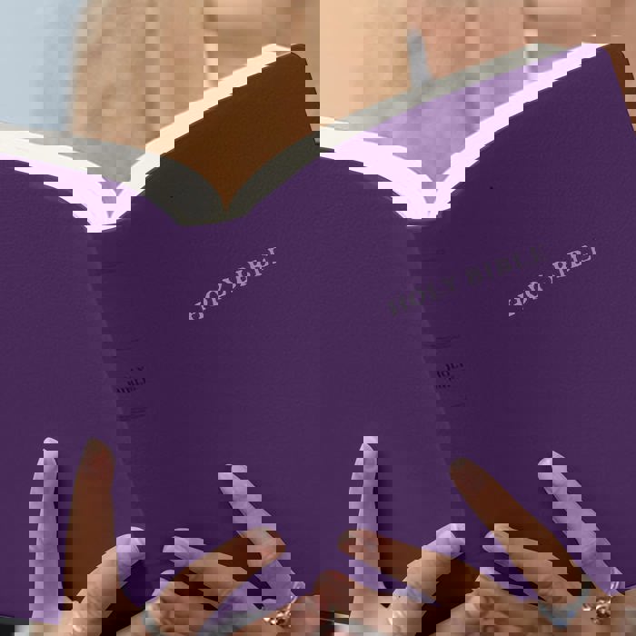 Custom KJV Purple Standard Size Personalized Holy Bible Small Print