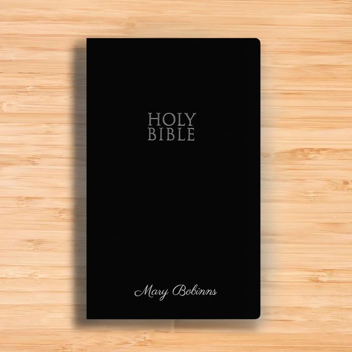 Custom NIV Black Standard Size Personalized Holy Bible Small Print