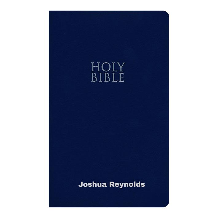 Custom NIV Blue Standard Size Personalized Holy Bible Small Print
