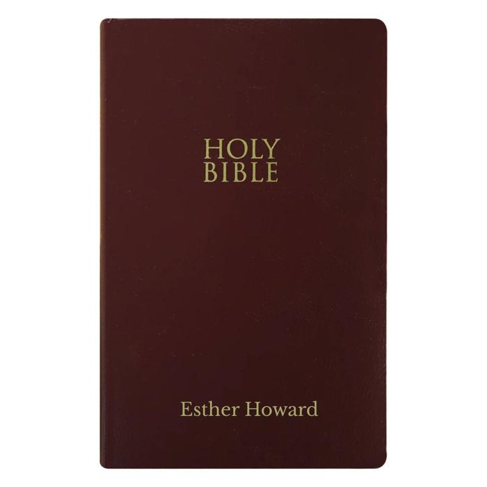 Custom NIV Burgundy Standard Size Personalized Holy Bible Small Print