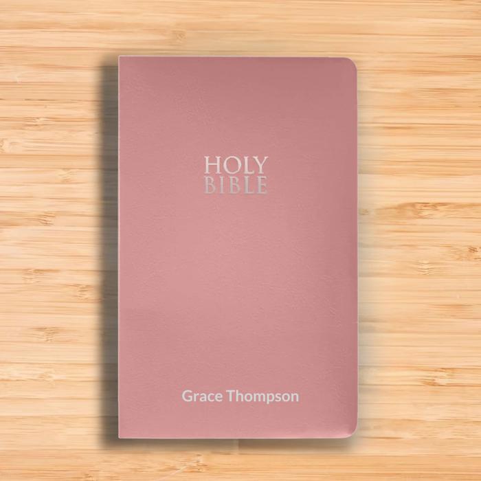 Custom NIV Pink Standard Size Personalized Holy Bible Small Print