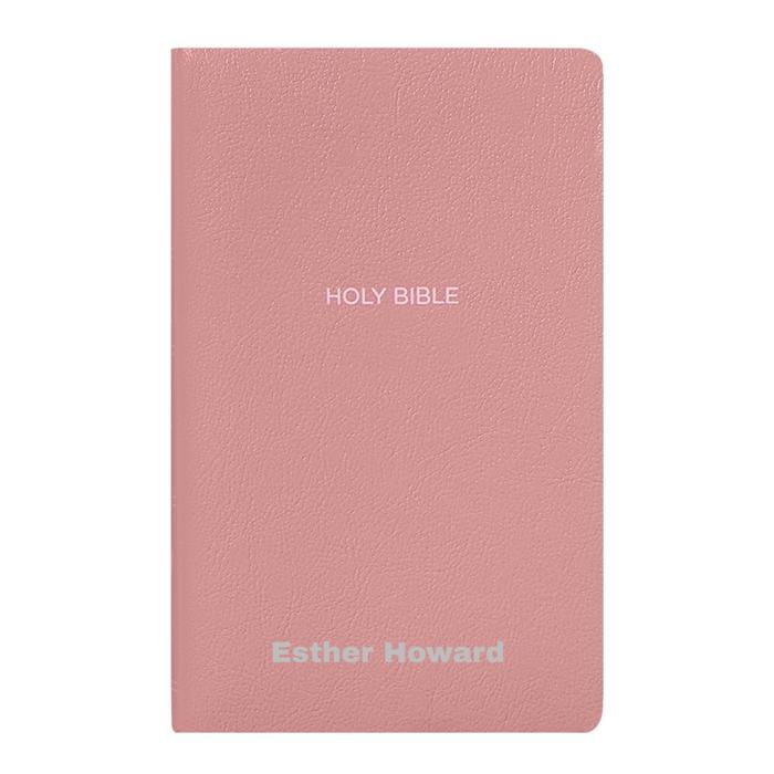 Custom NKJV Pink Standard Size Personalized Holy Bible Small Print