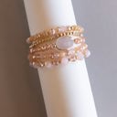 Blush Alice Beaded Bracelet Stack | Boho Layering Bracelets | 4 Colors | Crystal Gold Natural Stone Beads