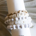 Marble Lauren Wood Bracelet Stacks | Natural Wood Stone and Crystal Beads | Boho Layering Bracelets