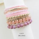 Blush Lucy Crystal and Stone Bracelet Stacks | Layering Bracelet Set | Stackable Beaded Bracelets