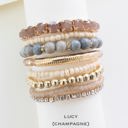 Champagne Lucy Crystal and Stone Bracelet Stacks | Layering Bracelet Set | Stackable Beaded Bracelets