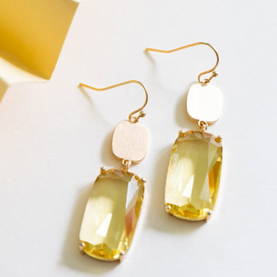 Diana Yellow Crystal Drop Earrings | Special Occasion Gemstone Earrings | Yellow Topaz Crystals