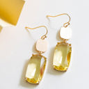  Diana Yellow Crystal Drop Earrings | Special Occasion Gemstone Earrings | Yellow Topaz Crystals