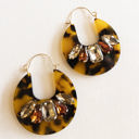  Rosalyn Tortoise Resin Earrings | Lucite Gemstone Accent Earrings with Hinge Closure