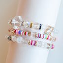  Amanda Crystal Bracelet Set | Multicolor and Clear Beaded Layering Bracelet