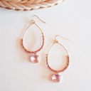  Laticia Blush and Gold Beaded Hoop Earrings