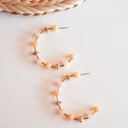  Samantha Peach and Blush Beaded Hoop Earrings