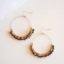  Aria Gold Boho Earrings | Delicate Black Beaded Hoops