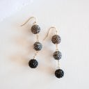  Alex Black and Gray Disco Ball Earrings | Sparkly Drop Dangle