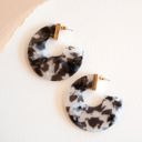  Autumn Marble Lucite Hoops | Black and White with Gold Accent Earring