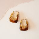  Benny Amber Horseshoe Earrings | Gold Accented Lucite Earring