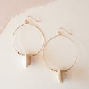  Billy Gold Hoop Dangle | Shell Detailed Hoop Earring