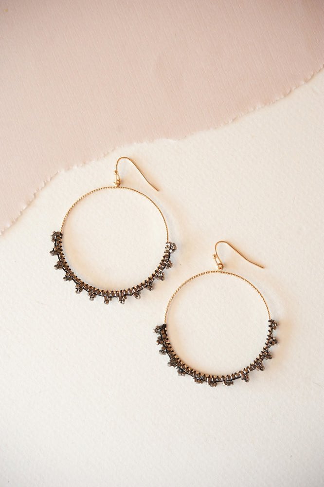 Bronx Beaded Gold Hoop | Intricate Beaded Dangle