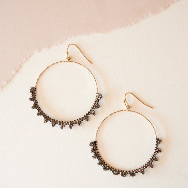 Bronx Beaded Gold Hoop | Intricate Beaded Dangle