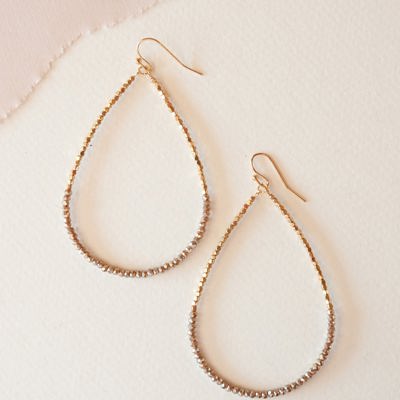 Betty Gold Beaded Teardrop Hoop | Intricate Beaded Earring