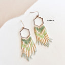  Devon Beaded Fringe Earrings | Colorful Geometric Earrings