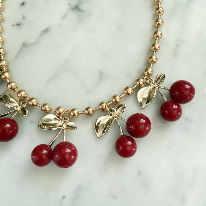 Cherries Jubilee Charm Necklace 