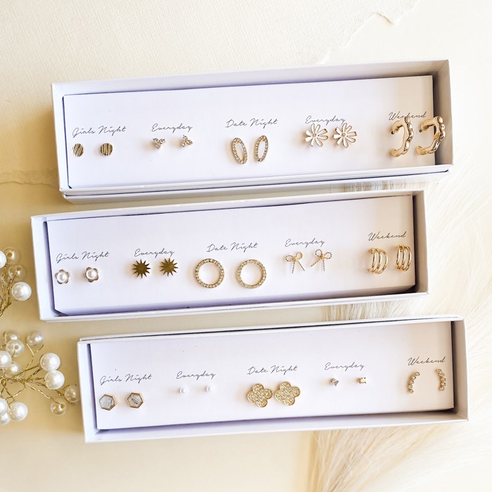 Boxed Stud Earrings Set | Gift Ready Dainty Stud Earrings