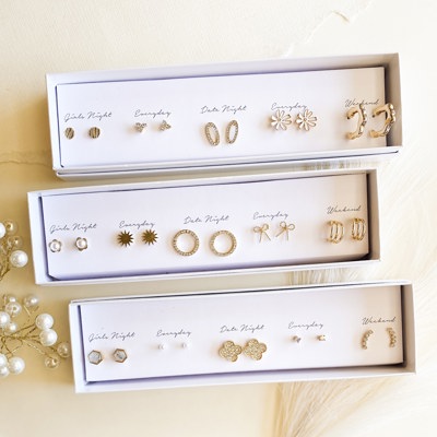Boxed Stud Earrings Set | Gift Ready Dainty Stud Earrings