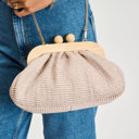  Lucy Rattan Clutch with Wood Kiss Lock Frame 