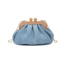  Lucy Rattan Clutch with Wood Kiss Lock Frame 