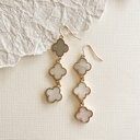  Bethany Clover Earrings | Mother of Pearl Drop Dangle Earrings 