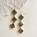  Bethany Clover Earrings | Mother of Pearl Drop Dangle Earrings 