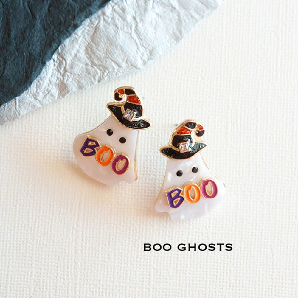 Friendly Halloween Earrings | Harvest Festival Dangle Earrings | Pumpkin | Ghost | Spiders