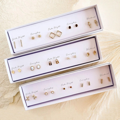 Boxed Stud Earrings Set | Gift Ready Dainty Stud Earrings