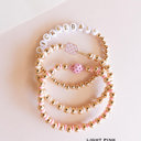 Light Pink Pickleball Bracelet | Pickleball Friendship Bracelet | Beaded Pickleball Bracelet 3 pc Set | Pickleball Gift