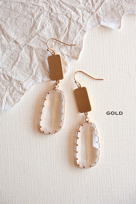 Charlize Clear Gemstone Dangle Earrings | 3 Colors