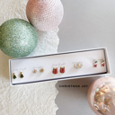 Christmas Joy Boxed Christmas Earrings Set | Gift Ready Holiday Stud Sets | Dainty Santa Jewelry | Reindeer Earrings