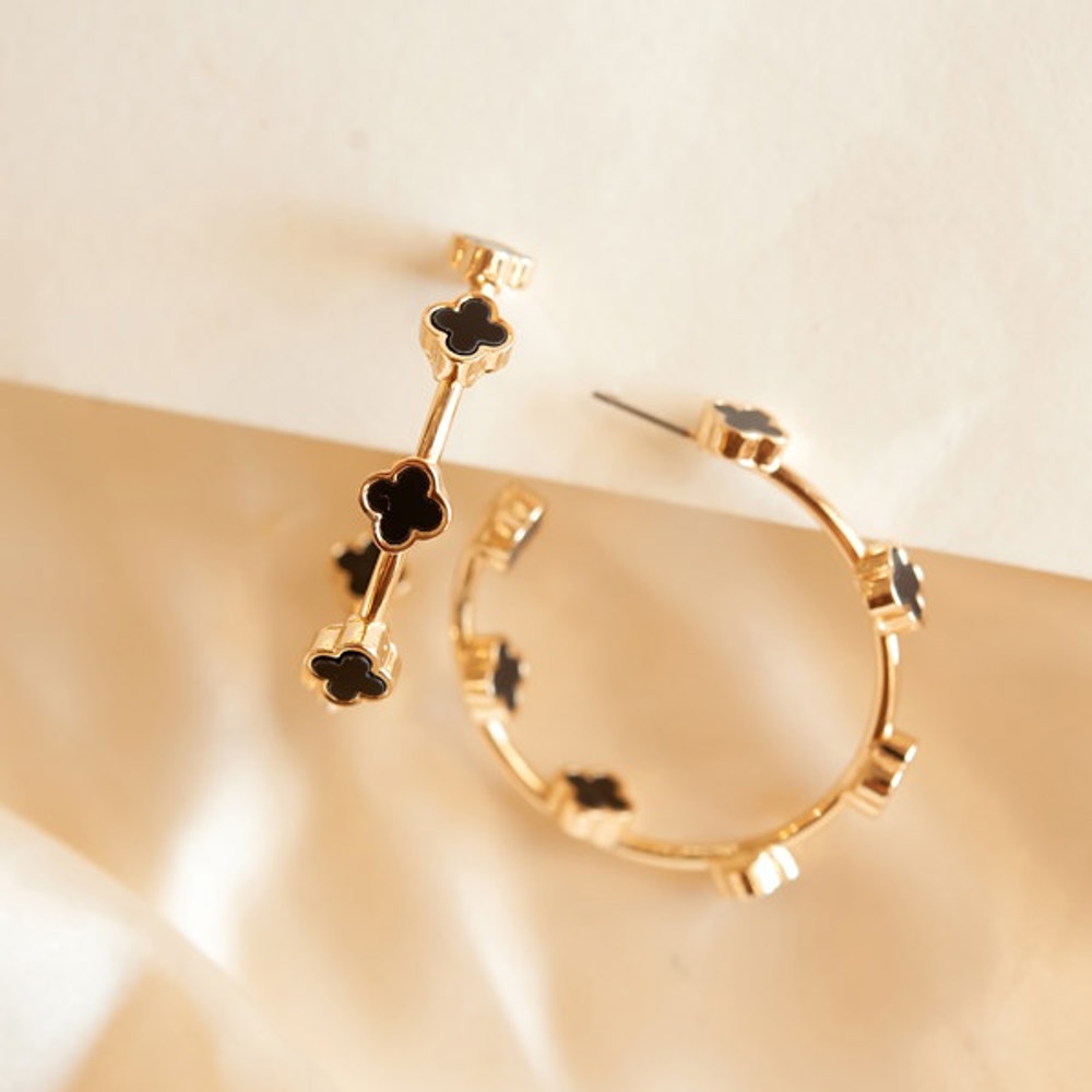 Clover Hoops | Dainty Floral Hoops