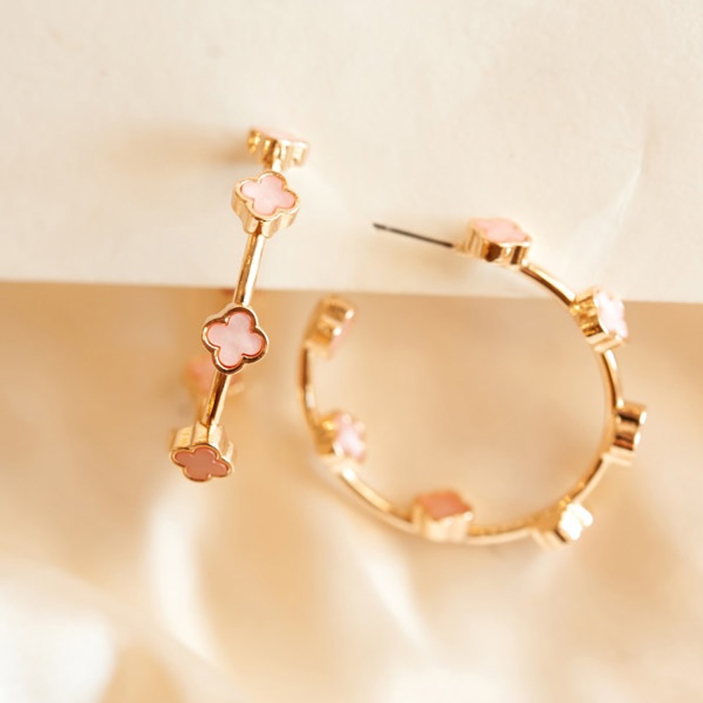 Clover Hoops | Dainty Floral Hoops