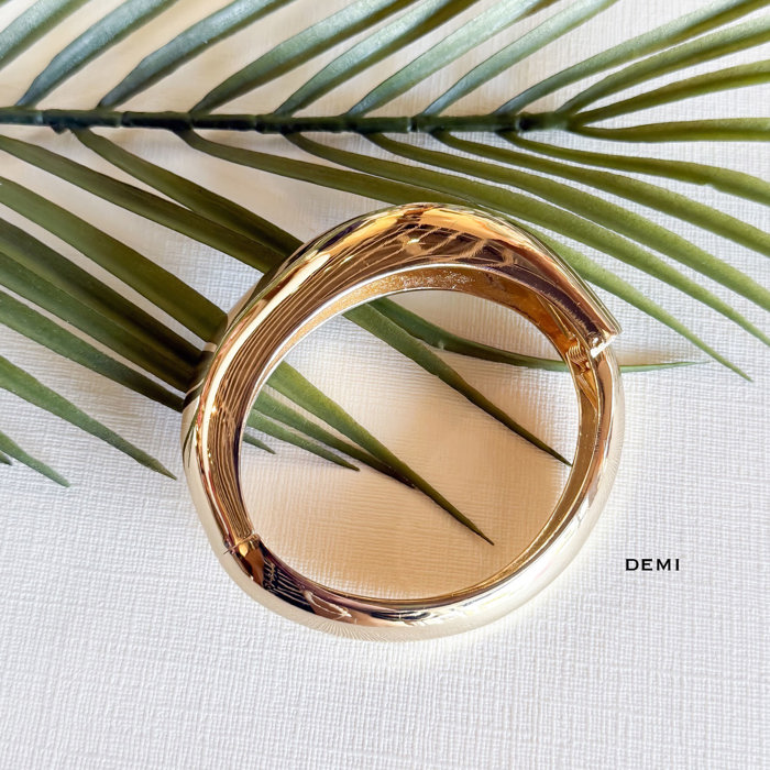 Artisan Gold Bangle Collection | Glossy Statement Metal Bracelets