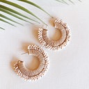  Diana Wicker and Beaded Hoop | Boho Chic Beach Vibe Earrings